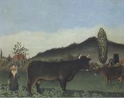 Henri Rousseau Peasant Woman in the Meadow oil painting